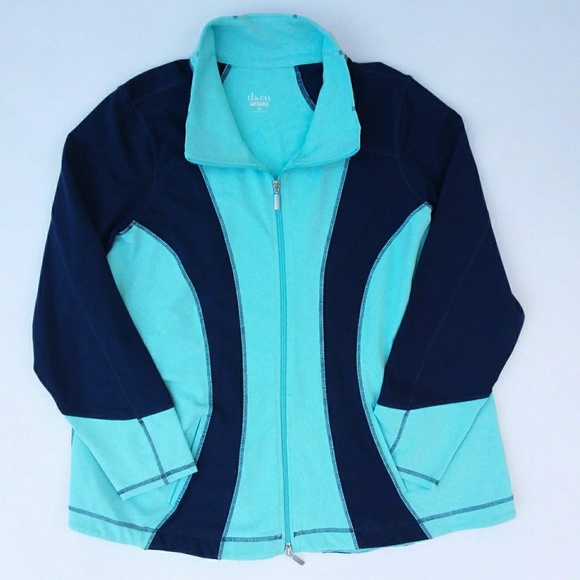 d & co. Active Blue Tone Zip Up Jacket 2XL - Picture 1 of 2